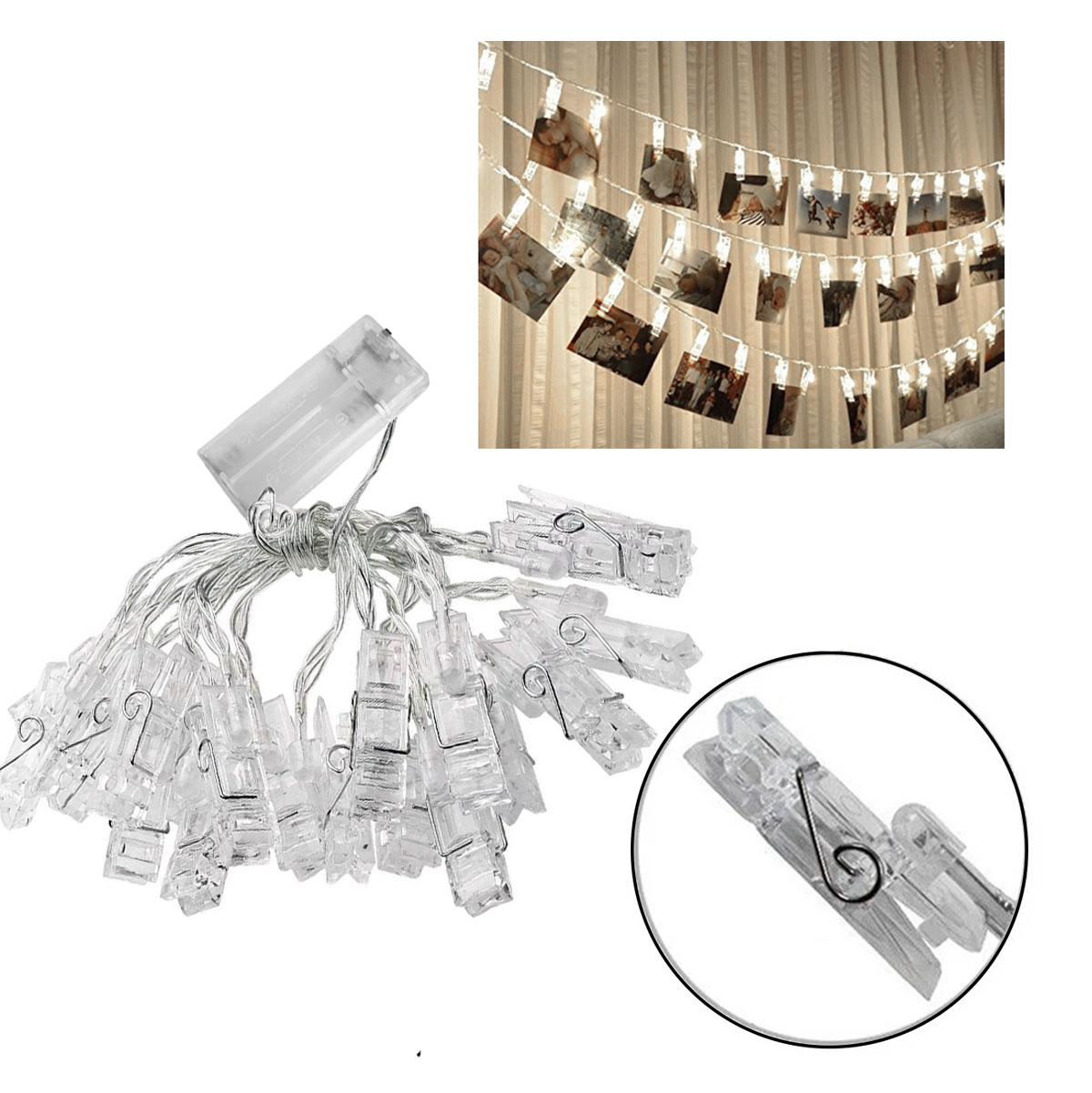 Miniatura 2 de Luces Led Con Pinzas Para Fotos 3m